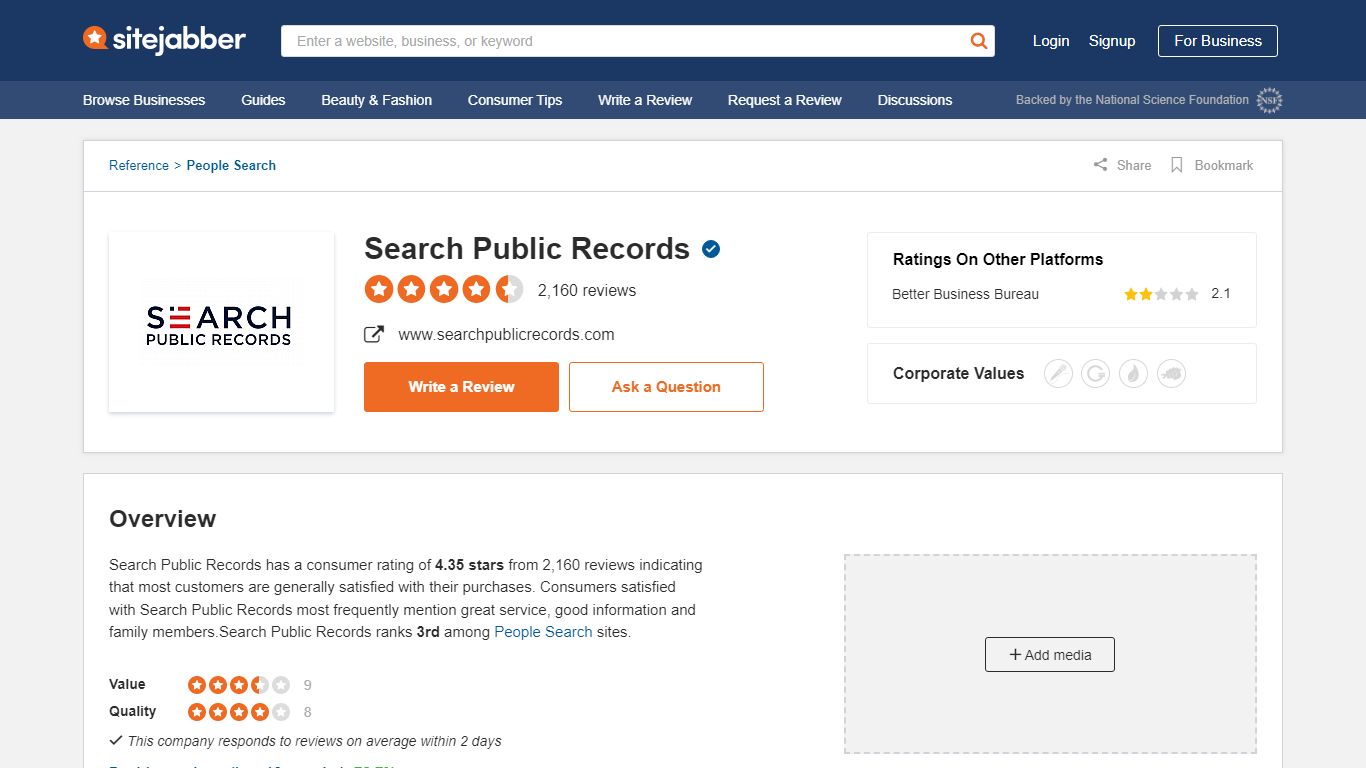 Search Public Records Reviews - 2,048 Reviews of ... - Sitejabber